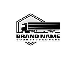 Truck logo template for you design in white color vector