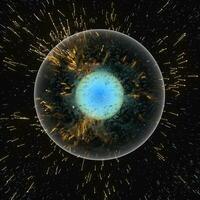 A cell surrounded by membrane, the concept of biotechnology, 3d rendering photo