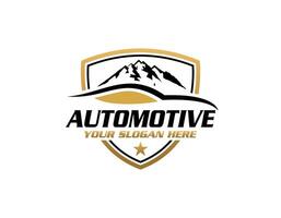 Auto car logo design front vehicle silhouette. Sign for your company vector