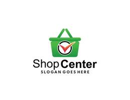 shopping logo design concept template vector