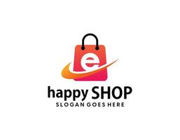 Shop logo. Online shop logo. shop bag. vector
