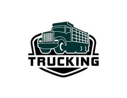 Dump trucking company logo design. Tipper truck logo vector isolated. Ready made logo template set vector isolated