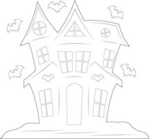 Halloween House coloring page vector