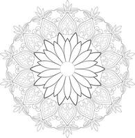 Unique complex adult mandala coloring book page design vector