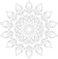 Unique complex adult mandala coloring book page design vector