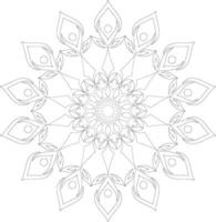 Unique complex adult mandala coloring book page design vector