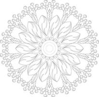 Unique complex adult mandala coloring book page design vector