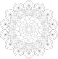 Unique complex adult mandala coloring book page design vector