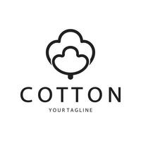 Soft natural organic cotton flower plant logo for cotton plantations, industries,business,textile,clothing and beauty,vector vector