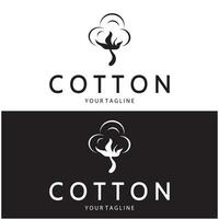 Soft natural organic cotton flower plant logo for cotton plantations, industries,business,textile,clothing and beauty,vector vector