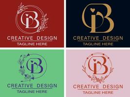 Modern elegant creative I B Logo Design and template vector illustration.