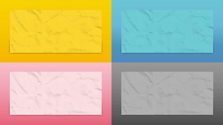 Set of Crumpled Papers Vector Background Elements