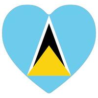 Saint Lucia flag heart shape. Flag of Saint Lucia heart shape vector