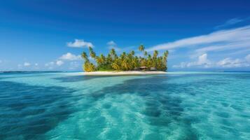 Small island in the middle of the sea photo