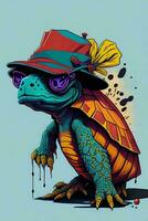 A detailed illustration of a Tortoise for a t-shirt design, wallpaper, and fashion photo