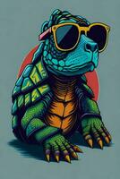 A detailed illustration of a Tortoise for a t-shirt design, wallpaper, and fashion photo