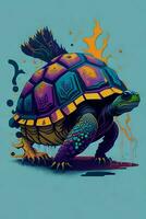 A detailed illustration of a Tortoise for a t-shirt design, wallpaper, and fashion photo