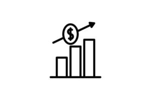 Financial Chart Icon. Icon related to Credit and Loan. suitable for web site design, app, user interfaces, printable etc. Line icon style. Simple vector design editable