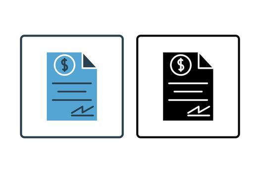 Financial Agreement Icon. Icon related to Credit and Loan. suitable for web site design, app, user interfaces, printable etc. Solid icon style. Simple vector design editable