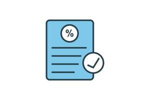 Loan Approval  Icon. Icon related to Credit and Loan. suitable for web site design, app, user interfaces, printable etc. Flat Line icon style. Simple vector design editable