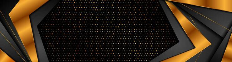 Black and golden abstract tech corporate background vector