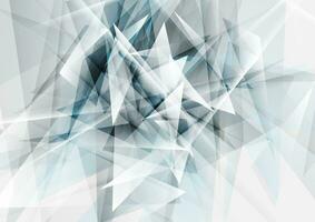 Glossy blue grey abstract low poly technology background vector