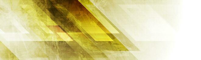 Bright yellow grunge tech geometric abstract background vector