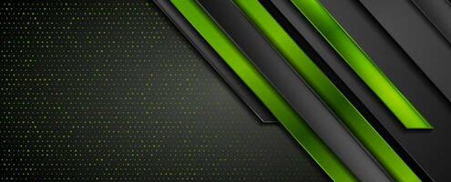 Green and black technology glossy background vector