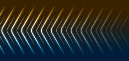 Blue orange abstract neon arrows tech vector background