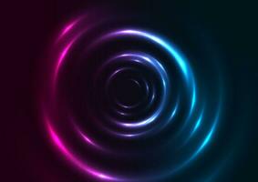 Blue and purple neon glowing smooth circles abstract background vector