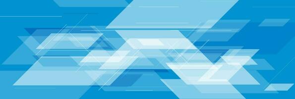 Blue hi-tech geometric abstract vector banner