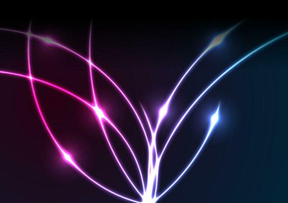 Neon blue purple wavy lines abstract background
