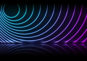 Blue purple neon laser circles technology background vector