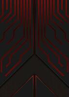 Black and red abstract technology background vector