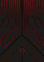 Black and red abstract technology background vector