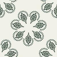 Ikat floral abstract handicraft traditional weaving style. vector