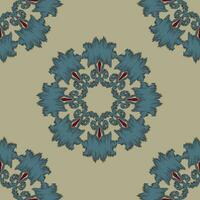 Ikat floral abstract handicraft traditional weaving style. vector