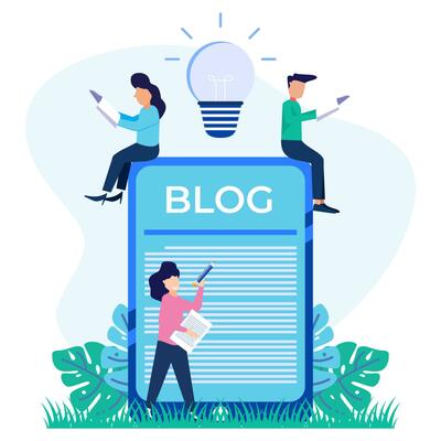 Illustration vector graphic cartoon character of blog