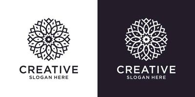 Floral ornament beauty logo design abstract vector