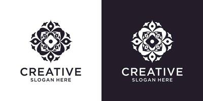 Floral ornament beauty logo design abstract vector