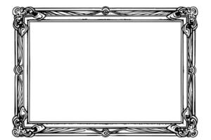 Hand drawn ink sketch of retro photo frame. Vector illustration.