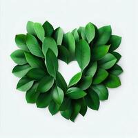 Foliage Grace, A Heart Created by Greenery, Generative AI photo