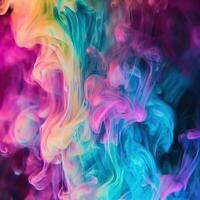 Colorful Smoke Clouds, Generative AI photo