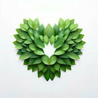 Nature's Gift, A Heart Formed by Leaves, Generative AI photo