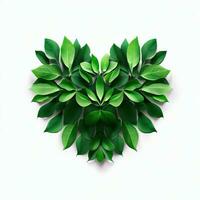 Foliage Fusion, Leaves United in Love's Shape, Generative AI photo