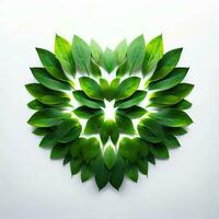 Enchanted Foliage, A Heartwarming Green Expression, Generative AI photo