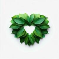 Nature's Embrace, Leaves Forming a Heart, Generative AI photo