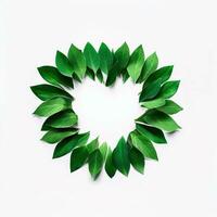 Green Embrace, Leaves Forming a Heartwarming Connection, Generative AI photo