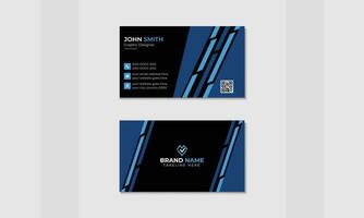 Blue business card design template vector