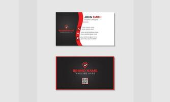 Red business card design template that is modern, creative, and simple. vector